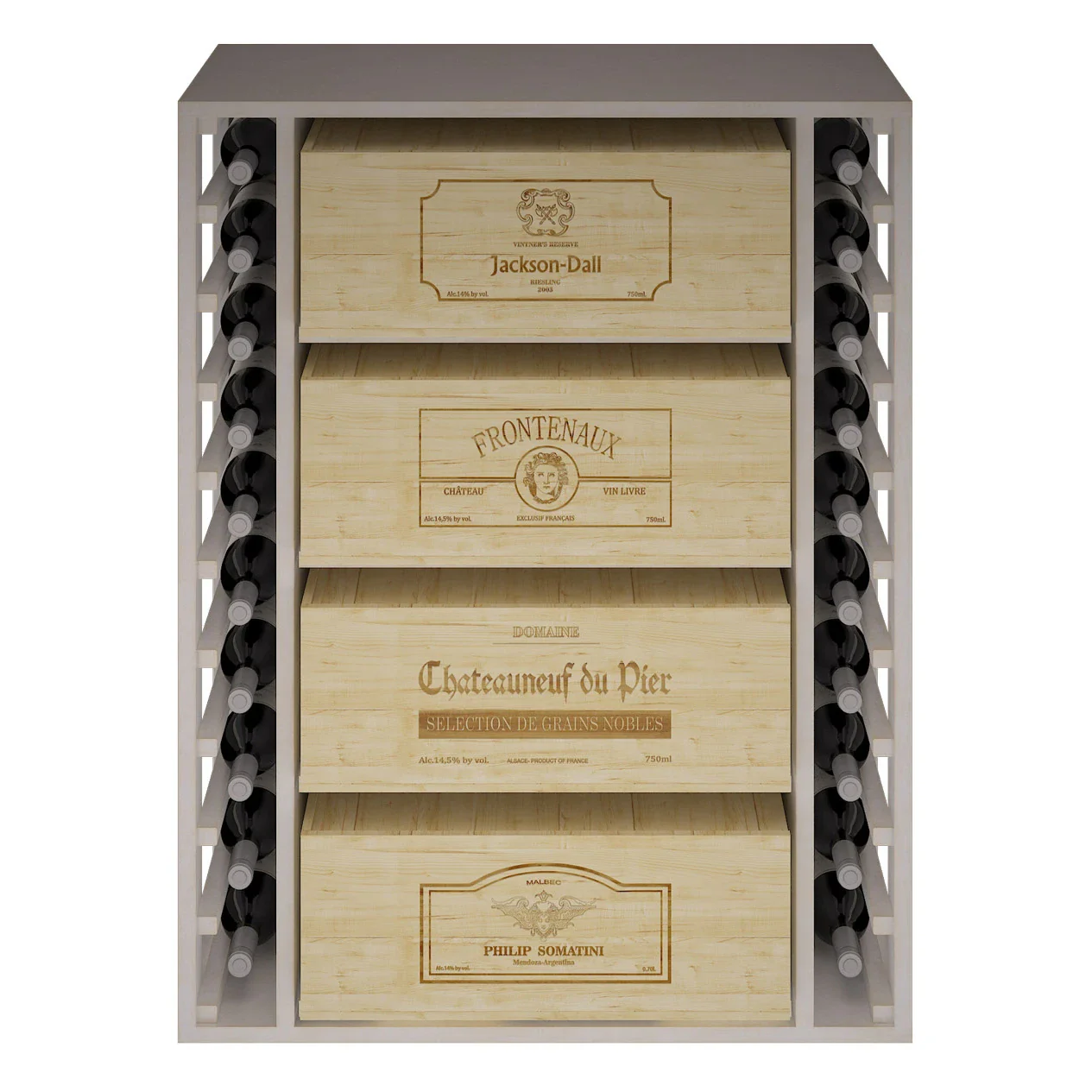 Botellero de madera de pino para 68 botellas Godello EW2542 - Image 5