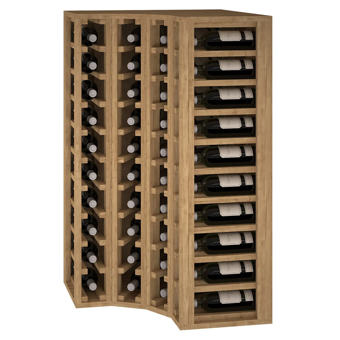 Botellero de madera de pino para rincón para 40 botellas Godello EX2030 - Image 4