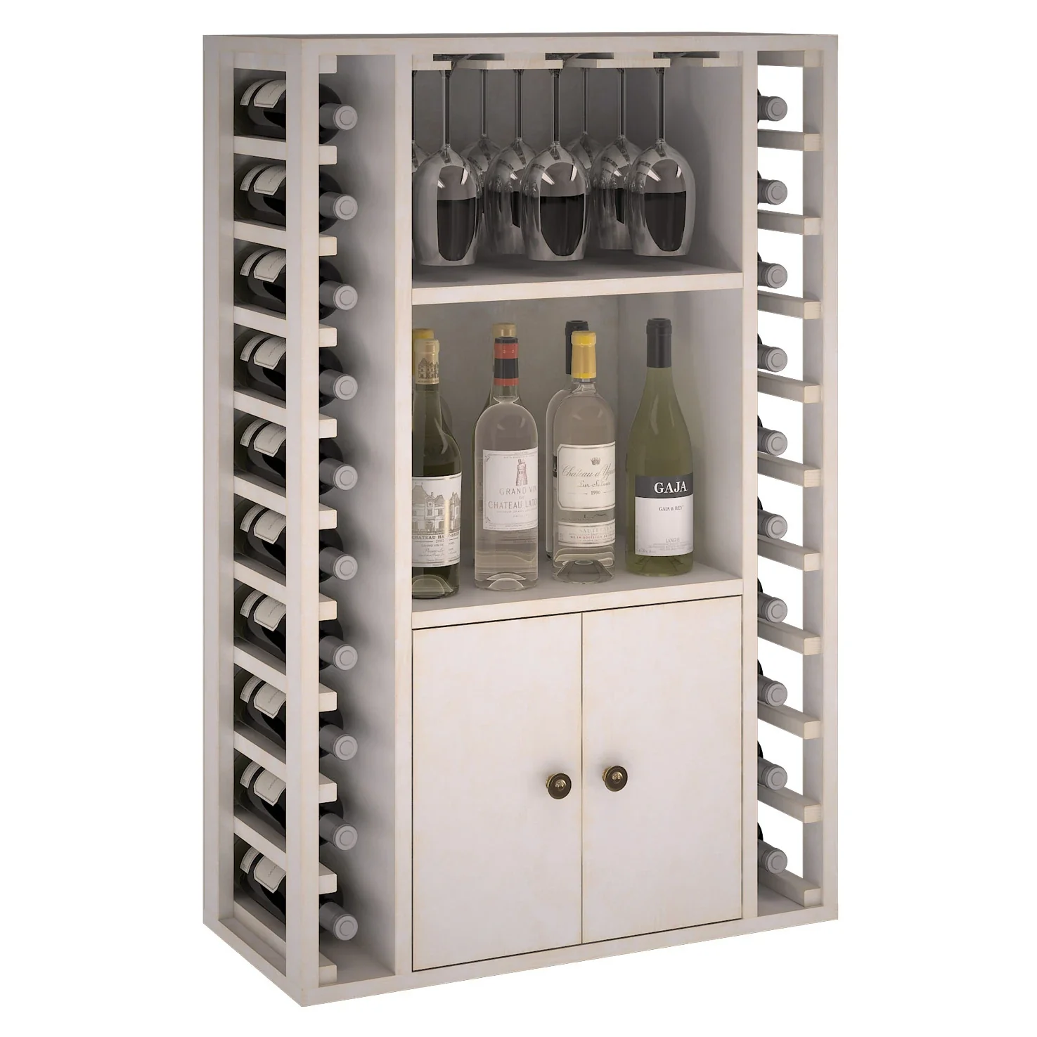 Botellero de madera de pino para 20 botellas Godello EW2521
