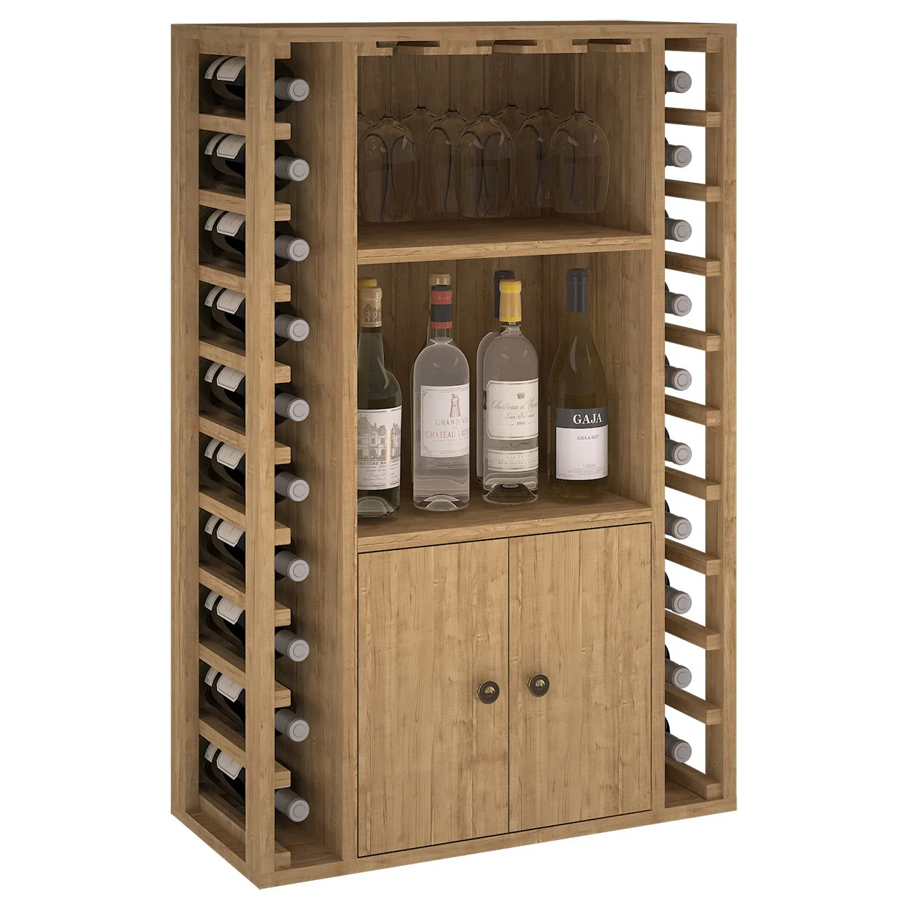 Botellero de madera de pino para 20 botellas Godello EX2521