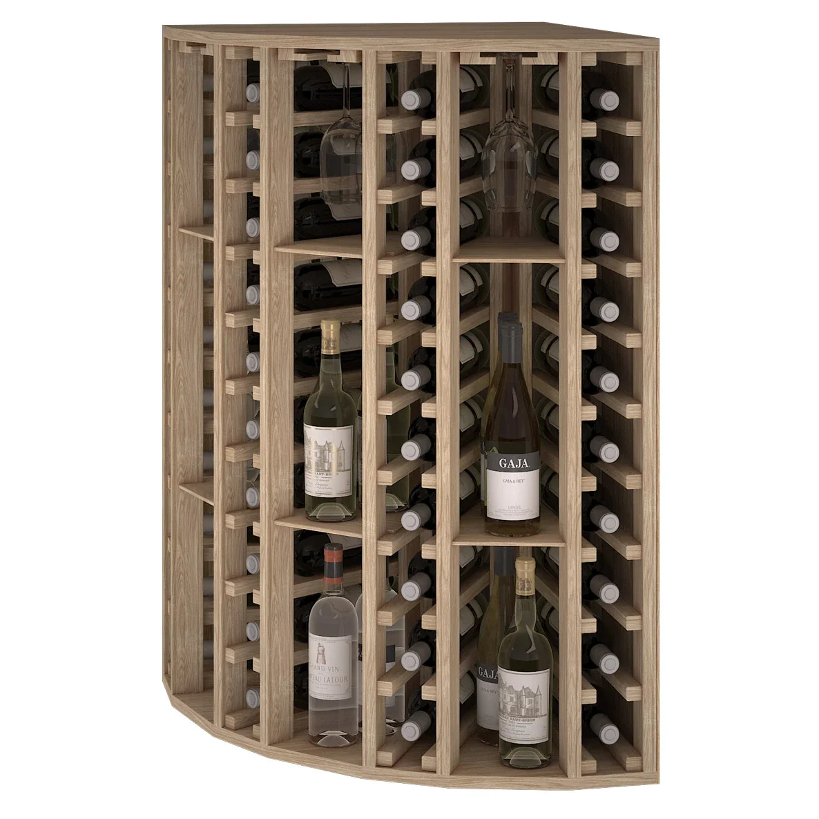 Botellero de madera de pino para rincón para 40 botellas Godello EW2035 - Image 3