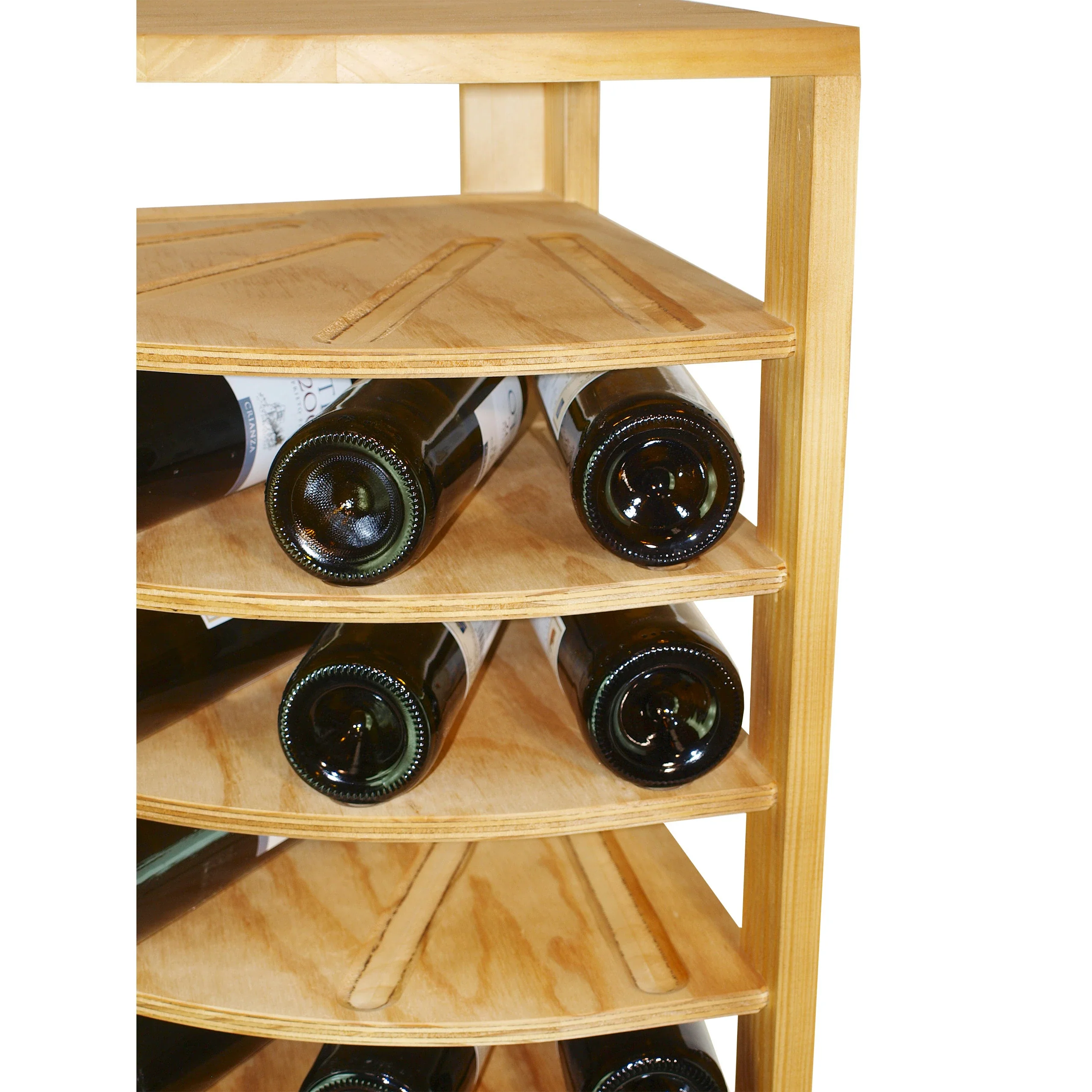 Botellero de madera de pino para rincón para 50 botellas Godello EX2036 - Image 3