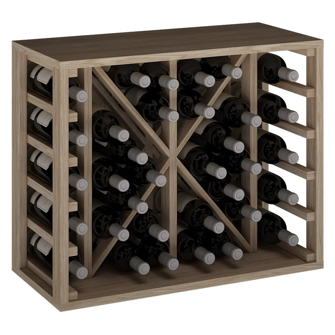 Botellero de madera de roble para 34 botellas Godello ER2531