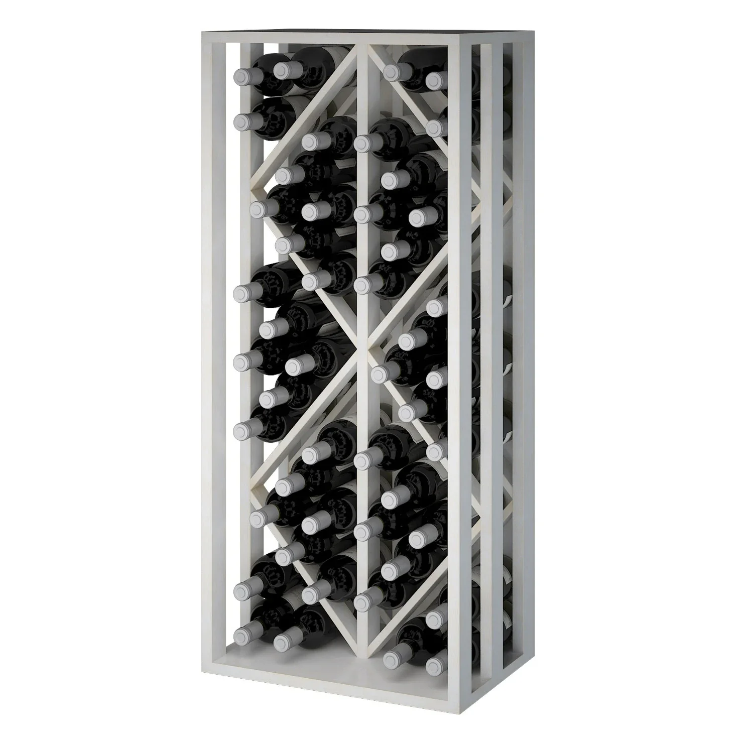 Botellero de madera de pino con rombos para 48 botellas Godello EW2532 - Image 4