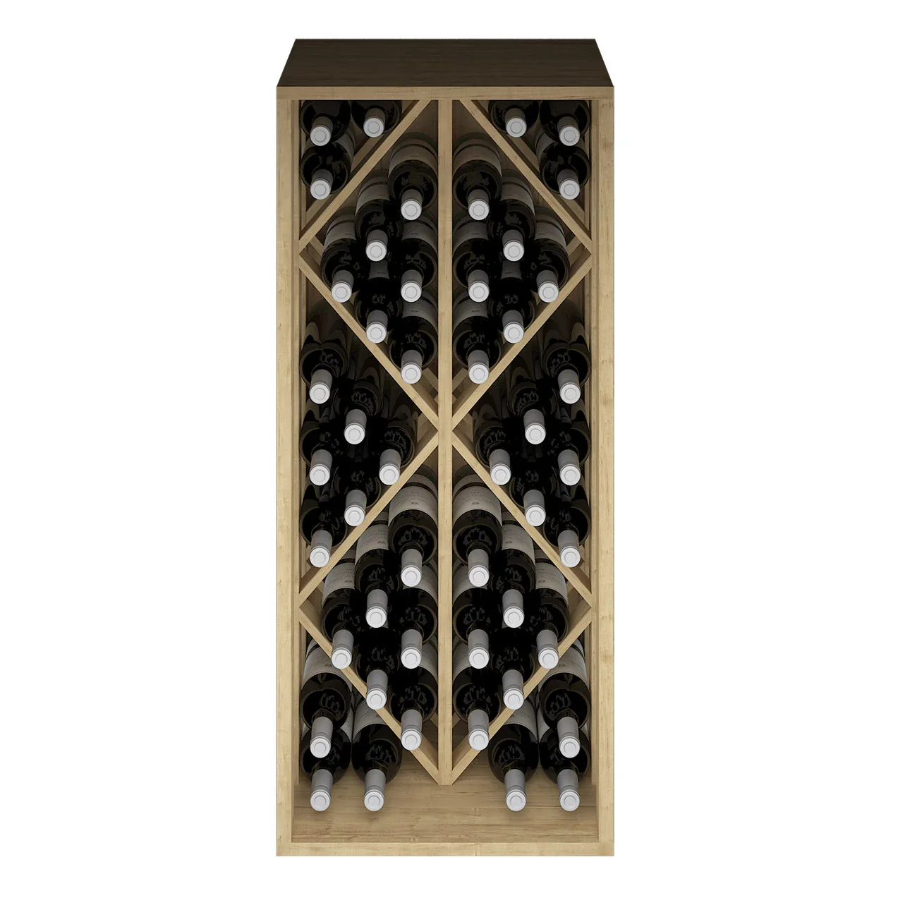 Botellero de madera de pino con rombos para 48 botellas Godello EX2532 - Image 3