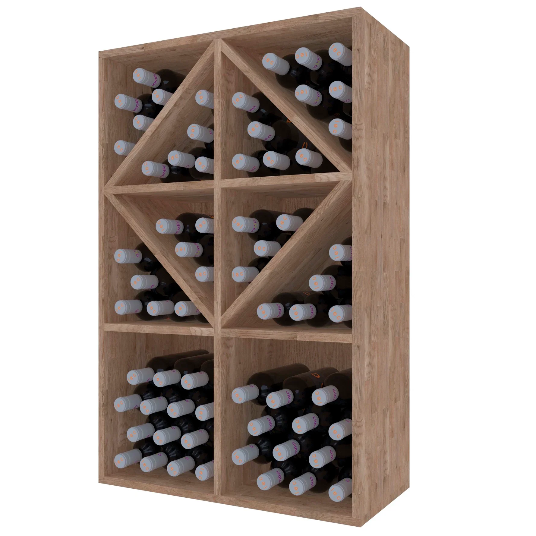 Botellero de madera de pino para 70 botellas Godello EX2534