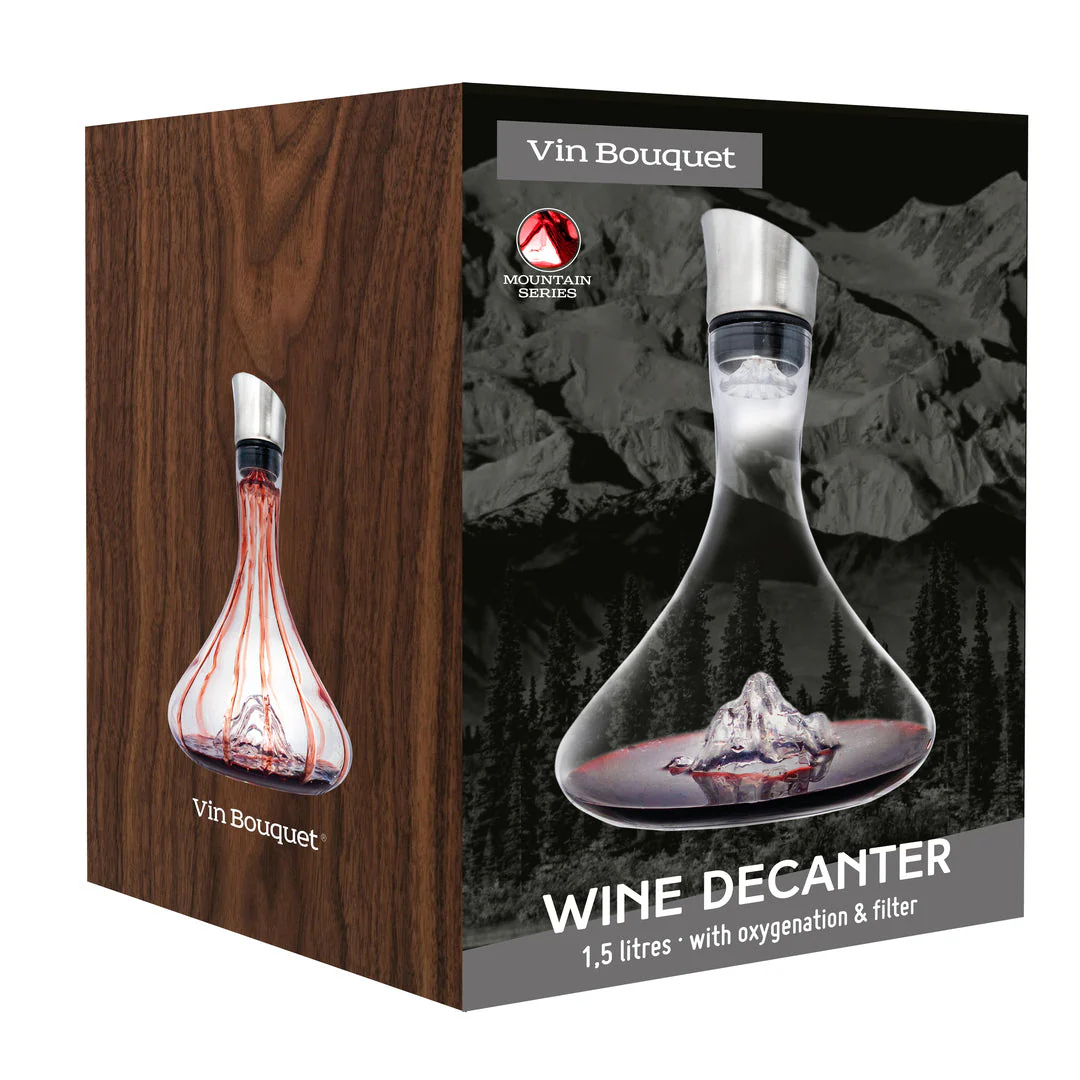 Decantador de Vino Montaña 1,5 L con Oxigenador y Vertedor - Image 4