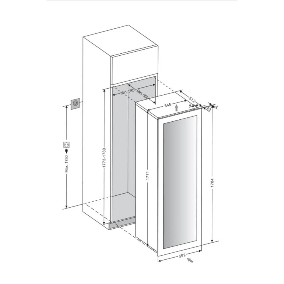 Vinoteca encastrable 112 botellas mQuvée WineKeeper 112D Fullglass Black Push/Pull doble zona - Image 6
