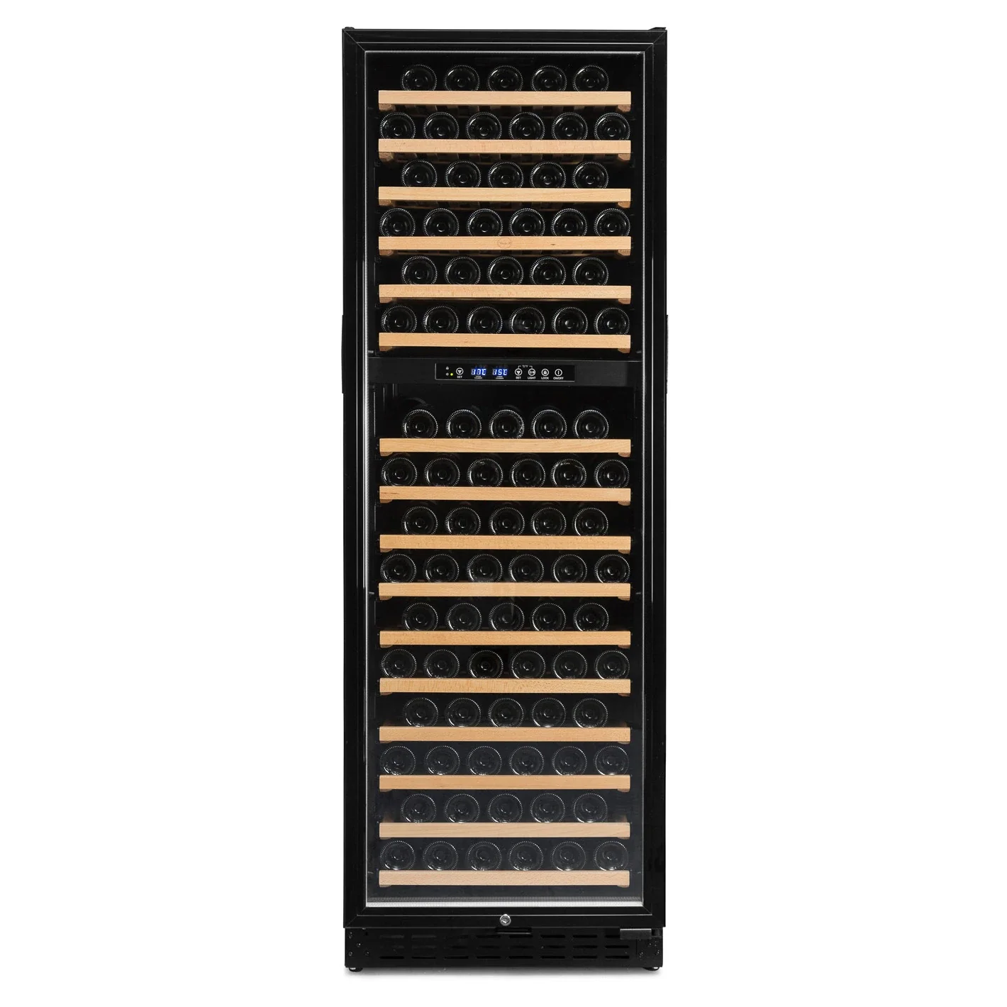 Vinoteca 166 botellas Vinobox V168 GC 2T Black doble zona