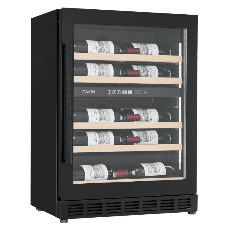 Vinoteca 18 botellas Cavin Arctic Collection 60D Shallow doble zona Full Glass Black