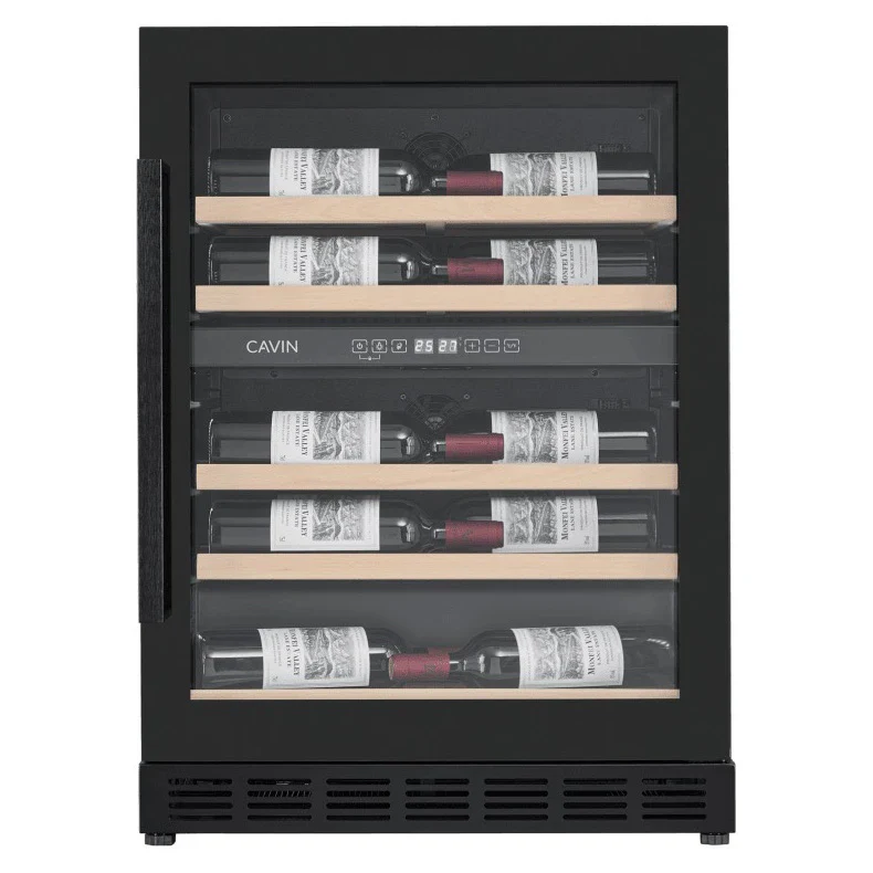 Vinoteca 18 botellas Cavin Arctic Collection 60D Shallow doble zona Full Glass Black - Image 2