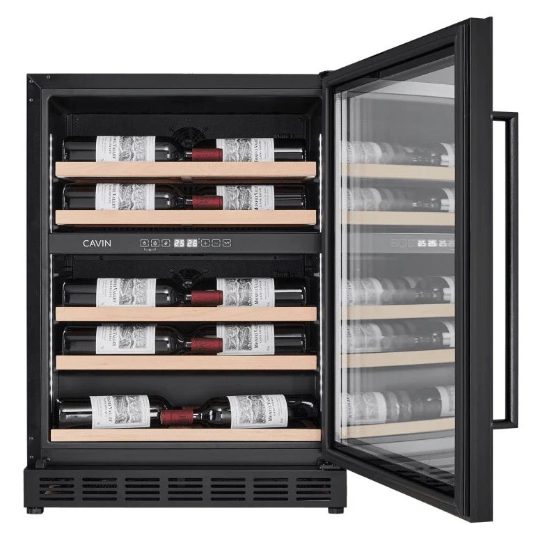 Vinoteca 18 botellas Cavin Arctic Collection 60D Shallow doble zona Full Glass Black - Image 4