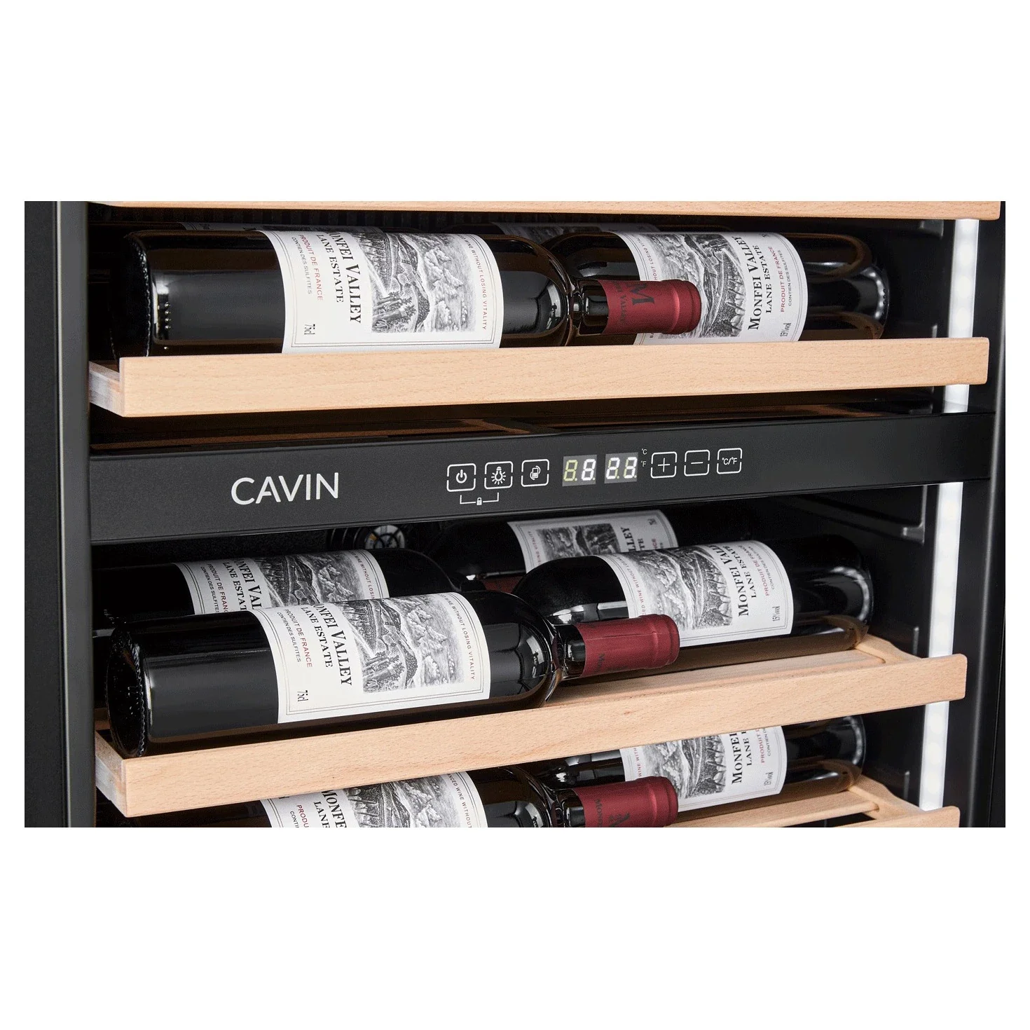 Vinoteca 18 botellas Cavin Arctic Collection 60D Shallow doble zona Full Glass Black - Image 5