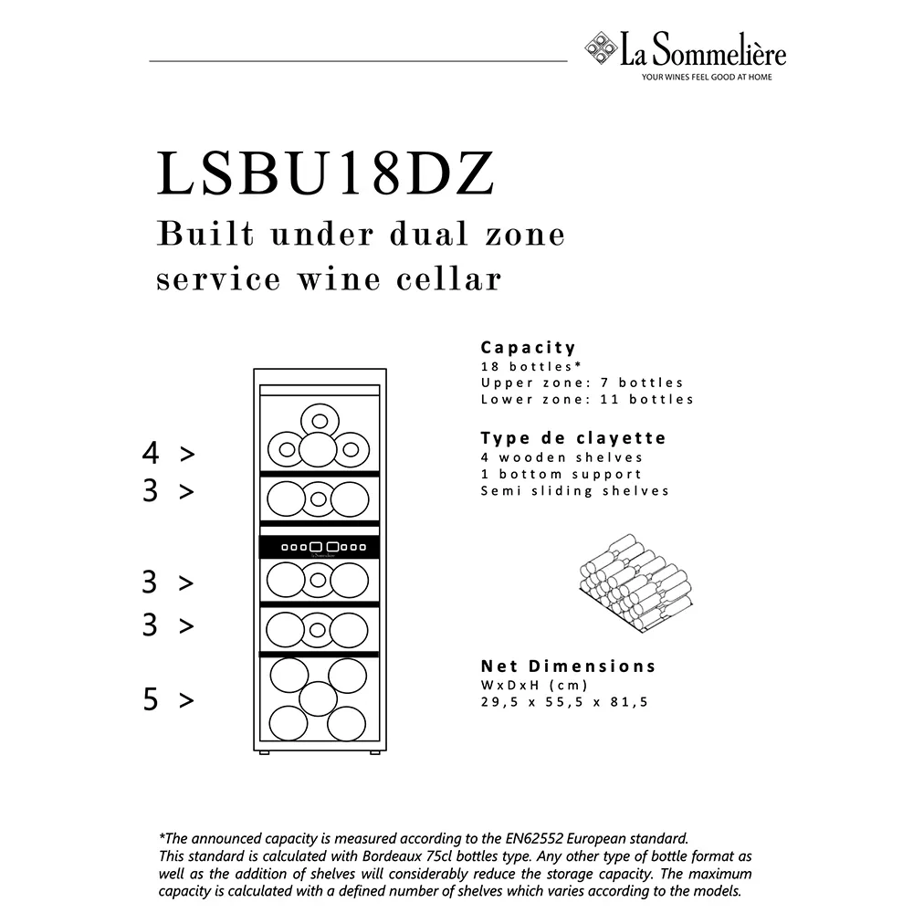 Vinoteca 18 botellas La Sommelière LSBU18DZ doble zona - Image 4