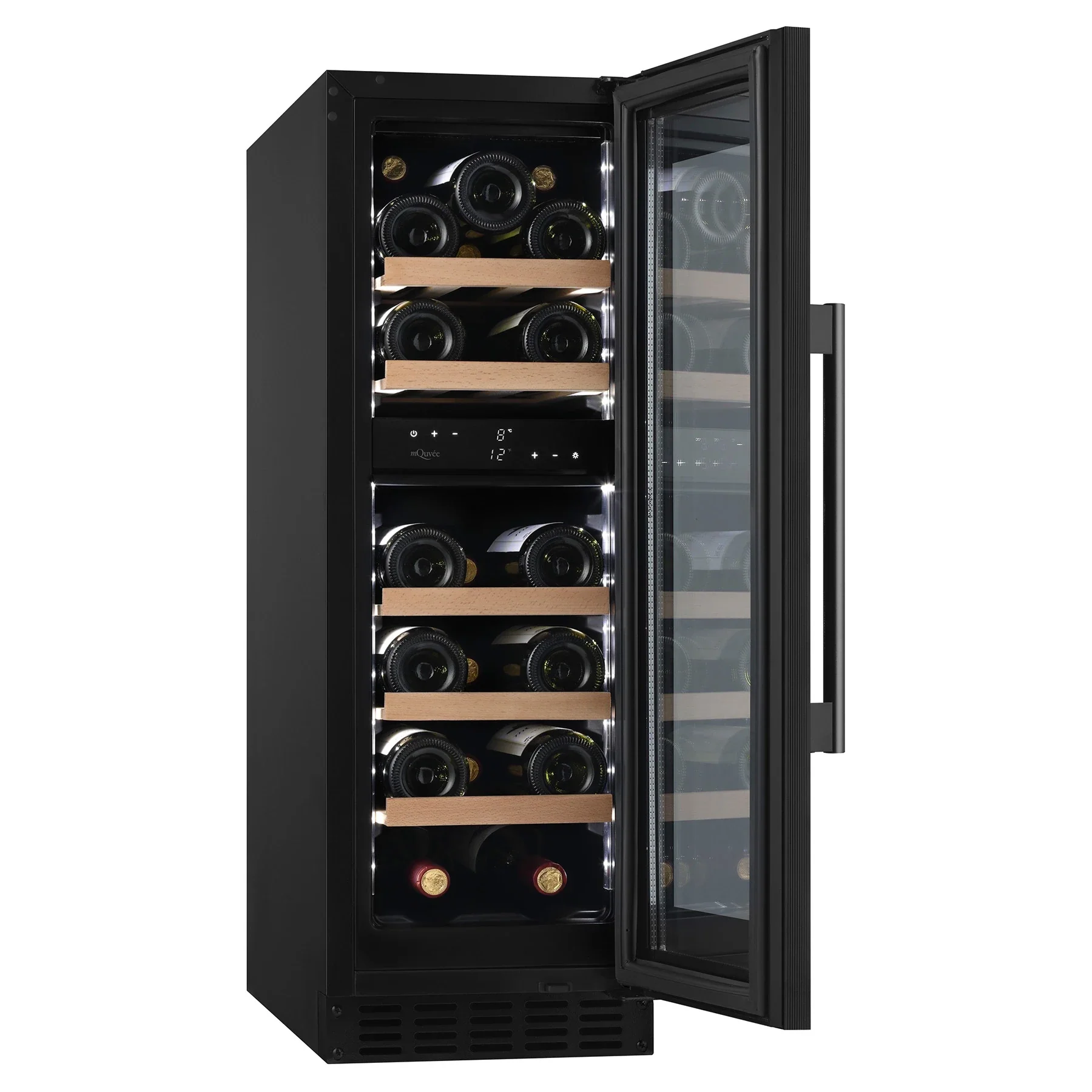 Vinoteca 19 botellas mQuvée WineCave 800 30D Fullglass Black doble zona - Image 2