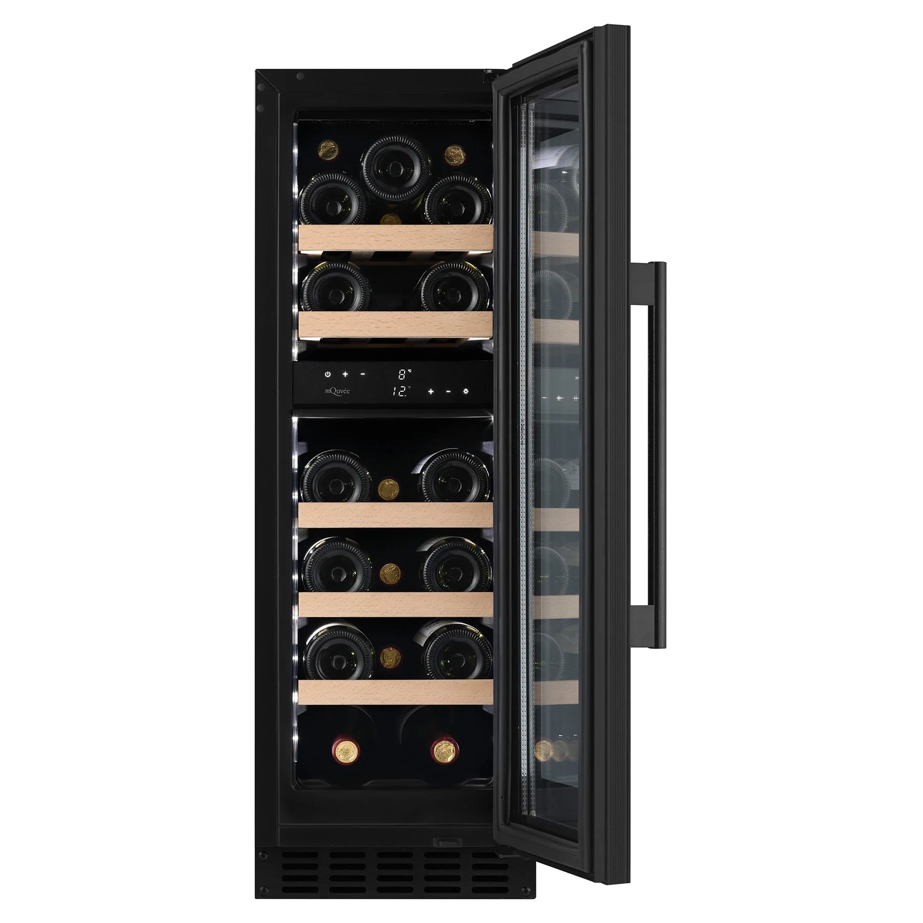 Vinoteca 19 botellas mQuvée WineCave 800 30D Fullglass Black doble zona - Image 3