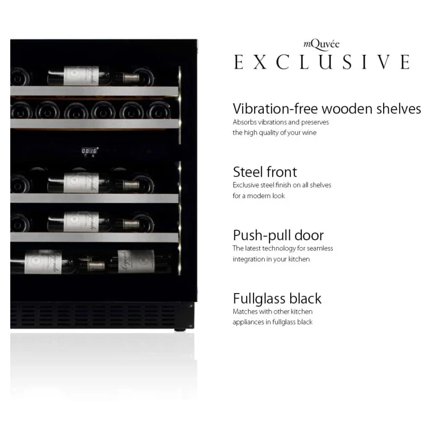 Vinoteca 25 botellas mQuvée WineKeeper Exclusive 25D Push/Pull doble zona FullGlass Black - Image 3