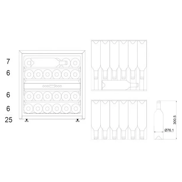 Vinoteca 25 botellas mQuvée WineKeeper Exclusive 25D Push/Pull doble zona FullGlass Black - Image 4