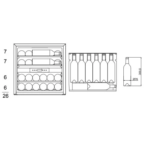 Vinoteca 26 botellas mQuvée WineKeeper Exclusive 25D Panel Ready Push-Pull doble zona - Image 7