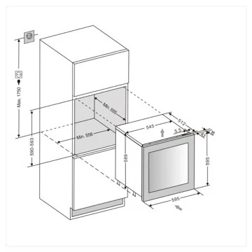 Vinoteca 26 botellas mQuvée WineKeeper Exclusive 25D Panel Ready Push-Pull doble zona - Image 8