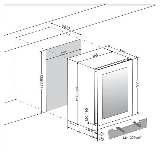 Vinoteca 31 botellas WineCave Exclusive 700 60D Fullglass Black Push/Pull doble zona - Image 5