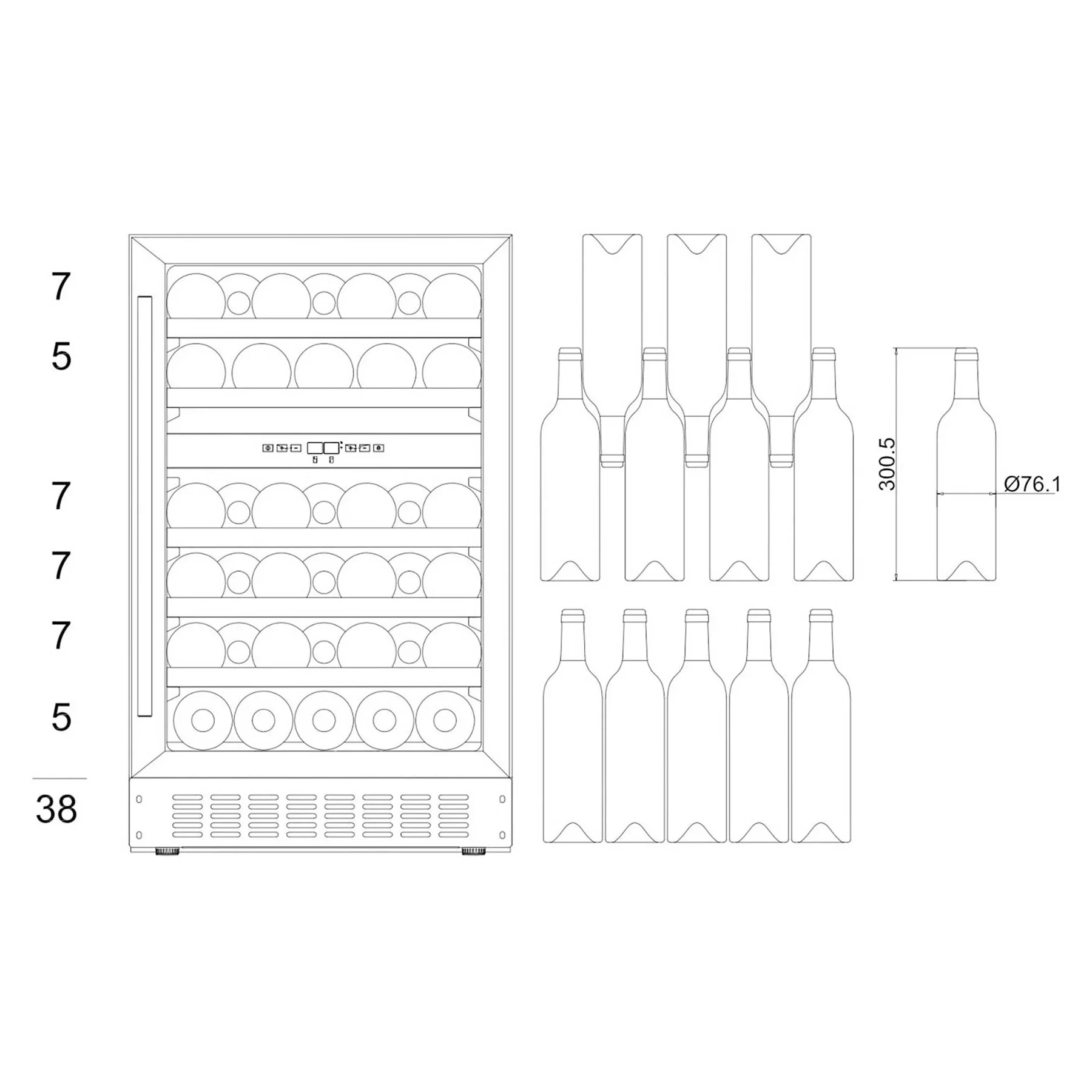 Vinoteca 38 botellas mQuvée WineCave 700 50D Stainless doble zona - Image 6