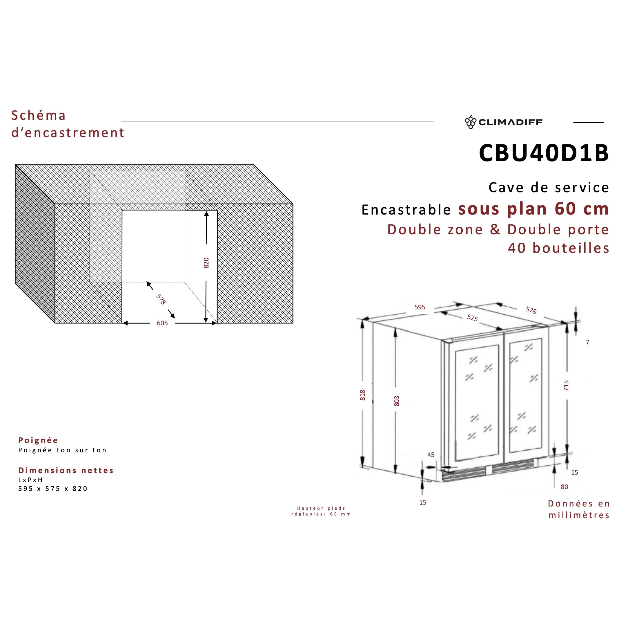 Vinoteca 40 botellas Climadiff CBU40D1B - Image 18