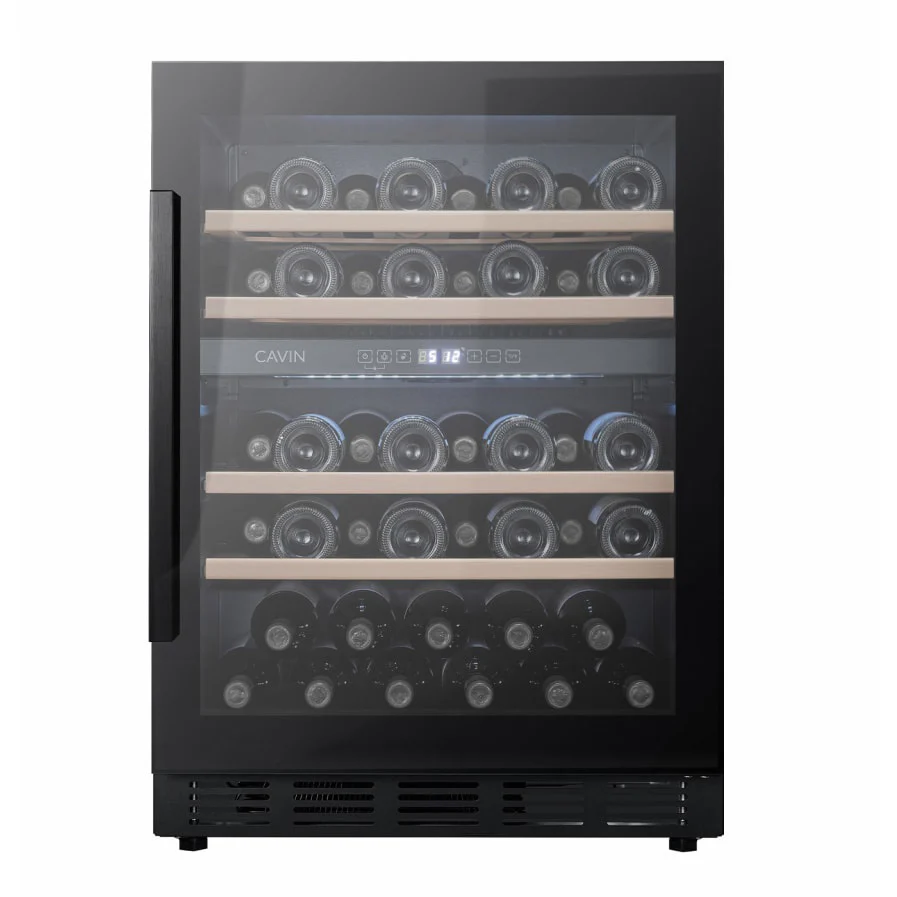 Vinoteca 46 botellas Cavin Arctic Collection 60D doble zona Full Glass Black
