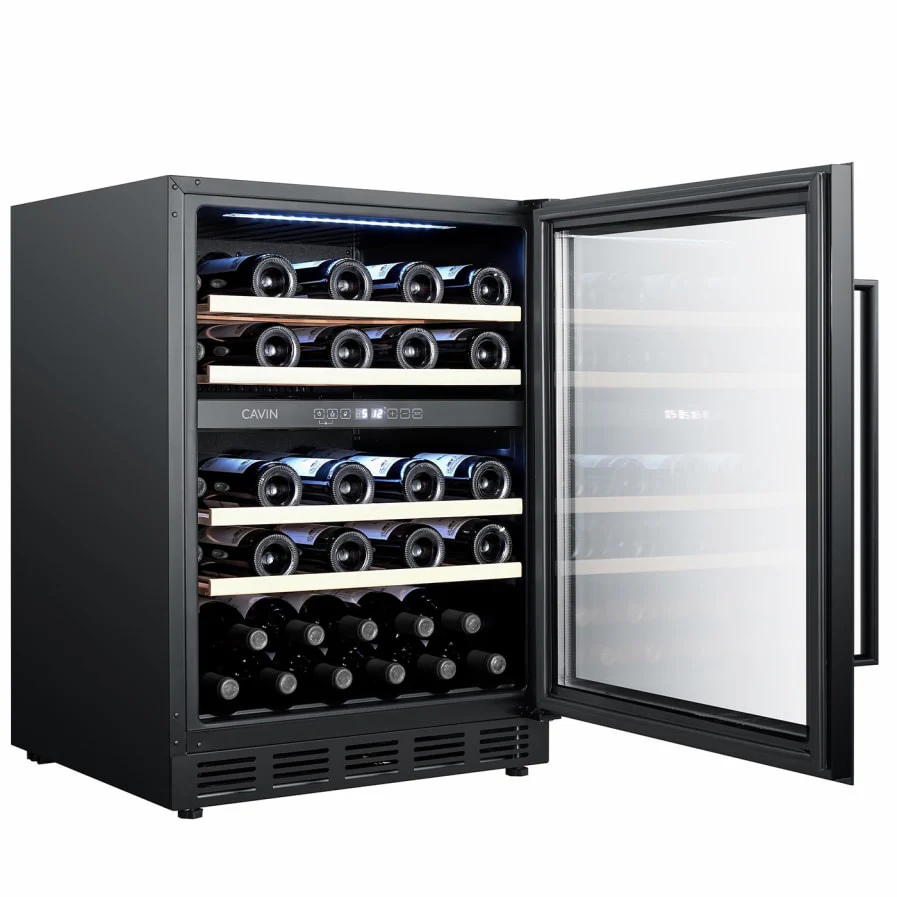 Vinoteca 46 botellas Cavin Arctic Collection 60D doble zona Full Glass Black - Image 3