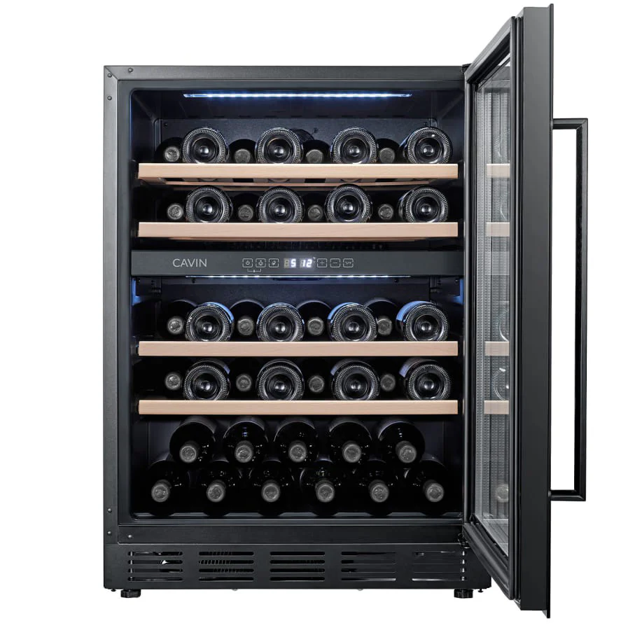 Vinoteca 46 botellas Cavin Arctic Collection 60D doble zona Full Glass Black - Image 4