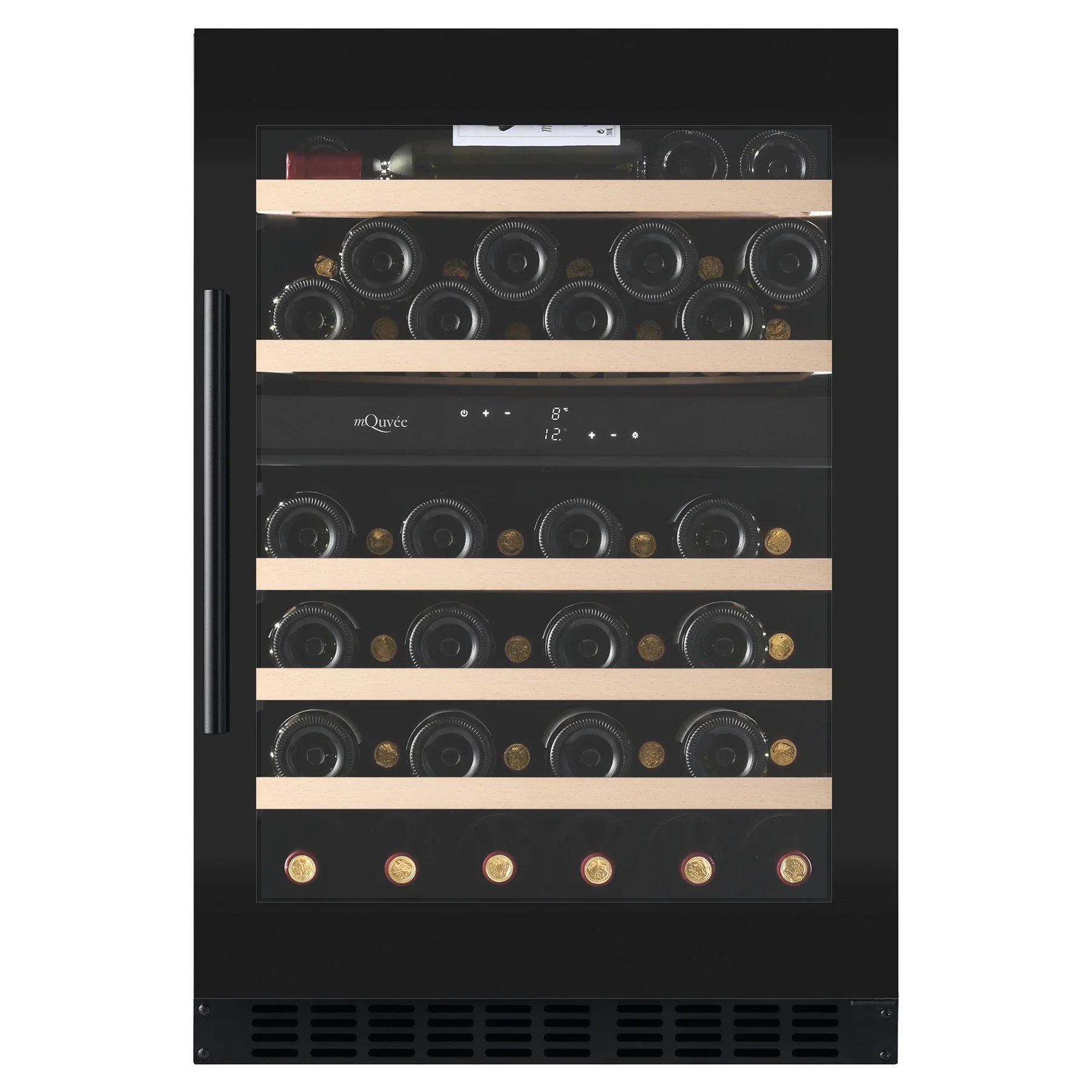 Vinoteca 53 botellas mQuvée WineCave 800 60D Fullglass Black doble zona