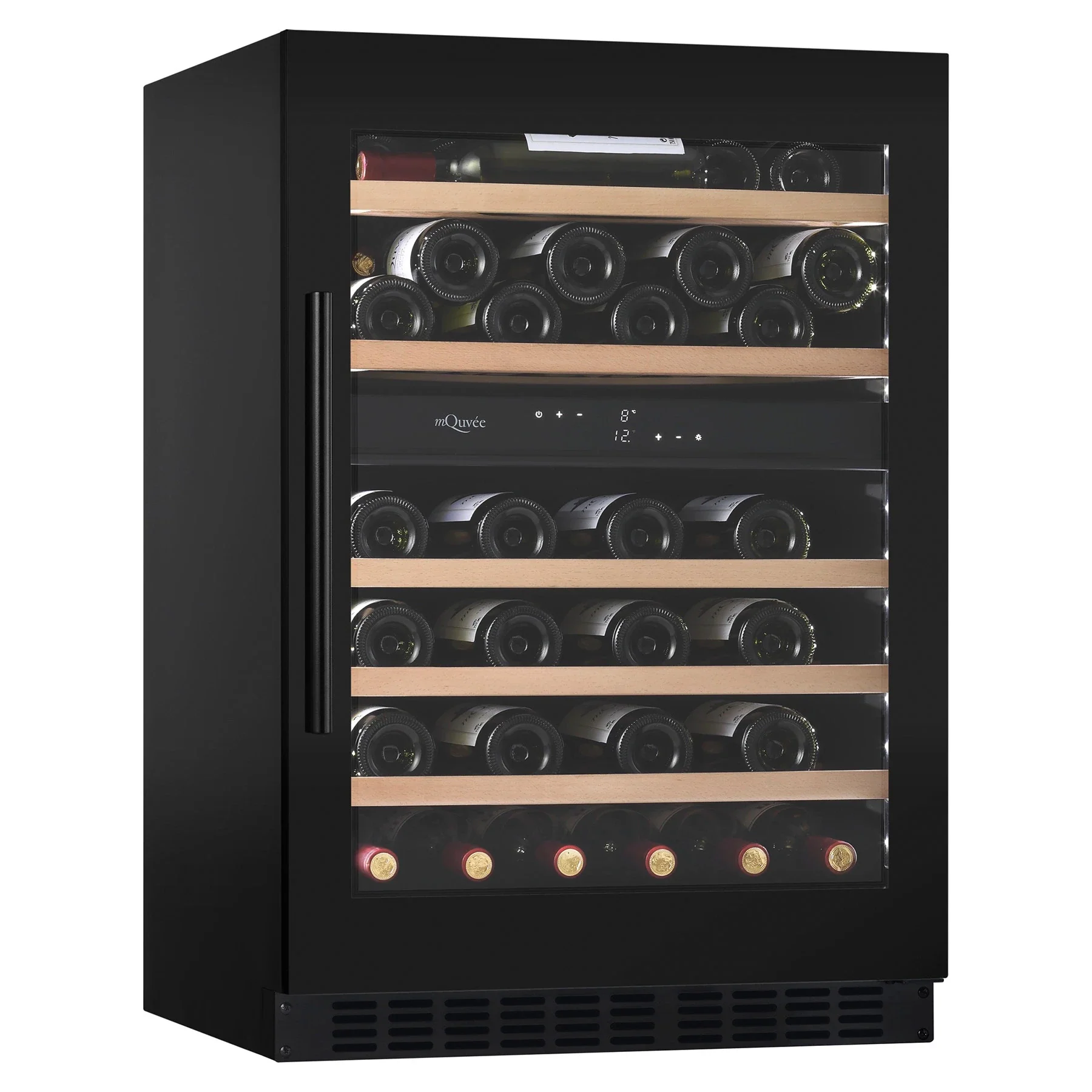 Vinoteca 53 botellas mQuvée WineCave 800 60D Fullglass Black doble zona - Image 2