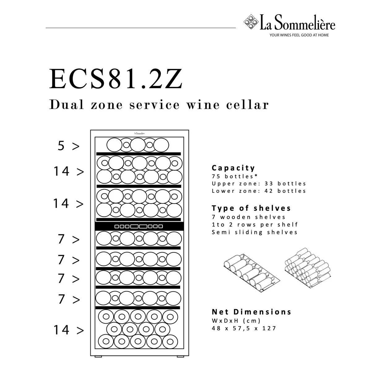 Vinoteca 75 botellas La Sommelière ECS81-2Z doble zona - Image 14