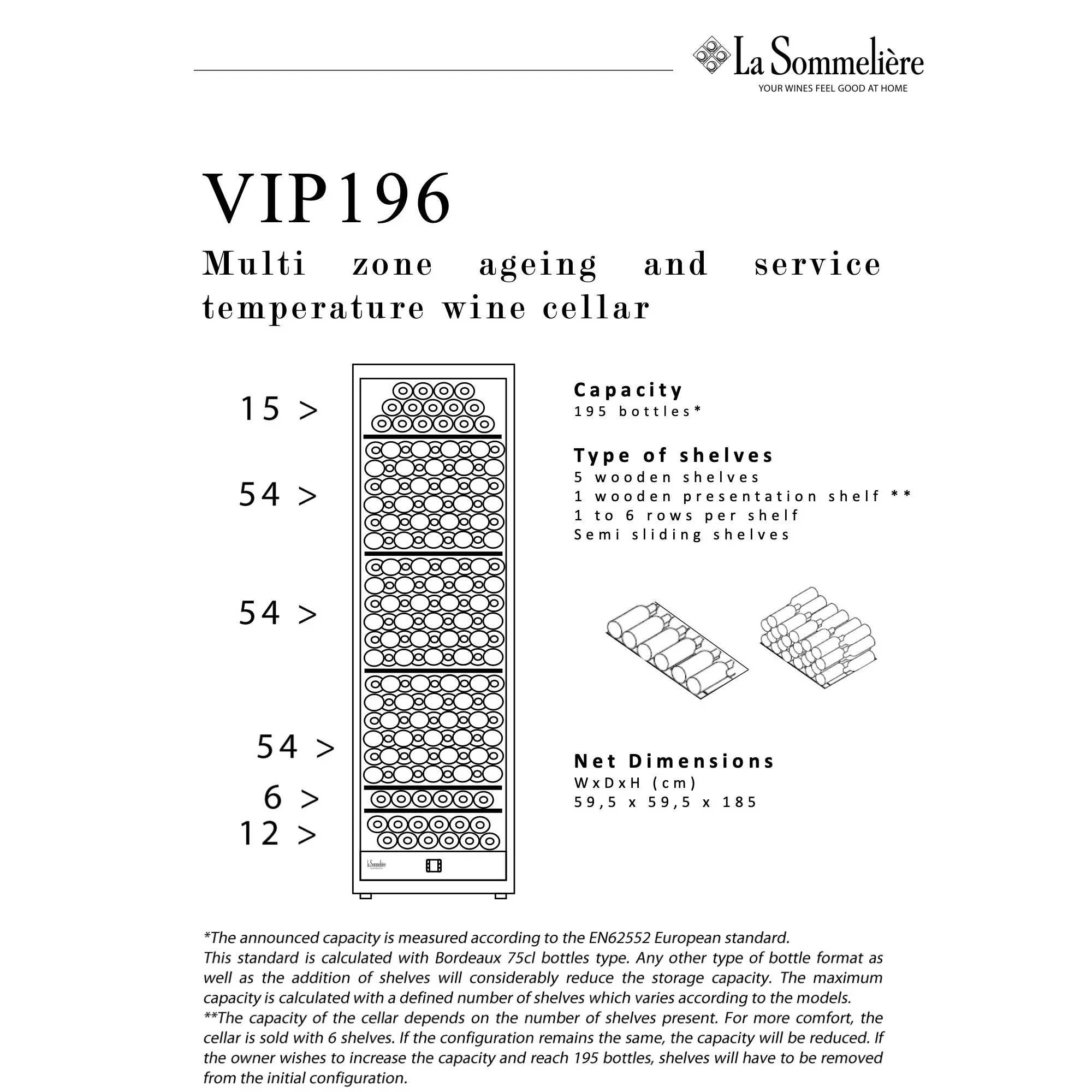 Vinoteca multitemperatura 197 botellas La Sommelière VIP196 - Image 8