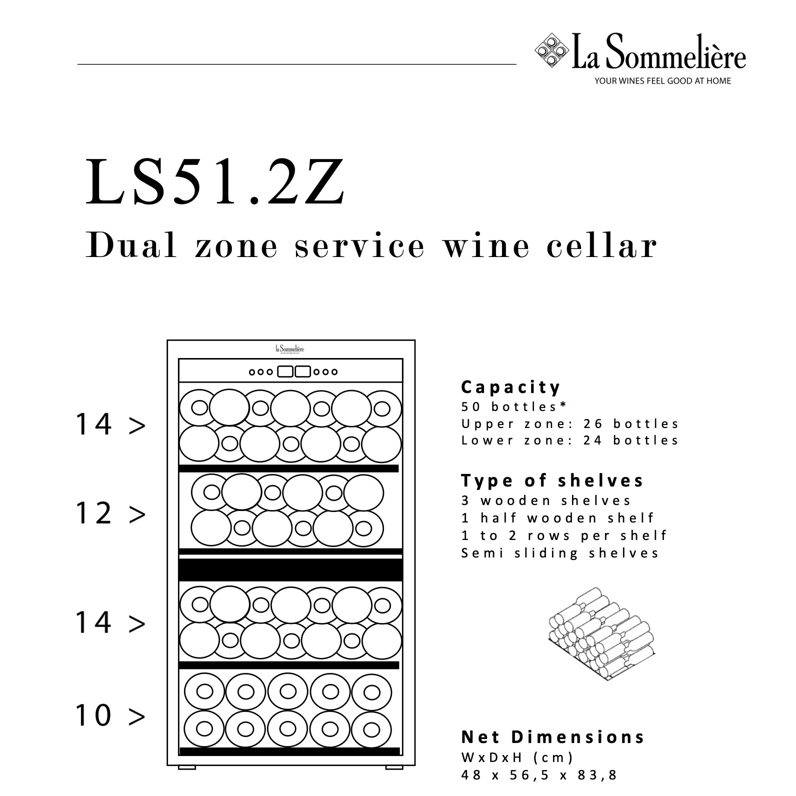 Vinoteca 50 botellas La Sommelière LS512ZBLACK doble zona - Image 21